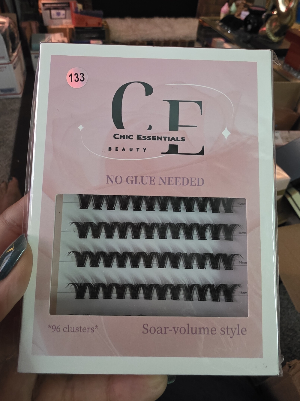 Essentials Pink No-Glue Cluster Lashes - Soft Black Clusters